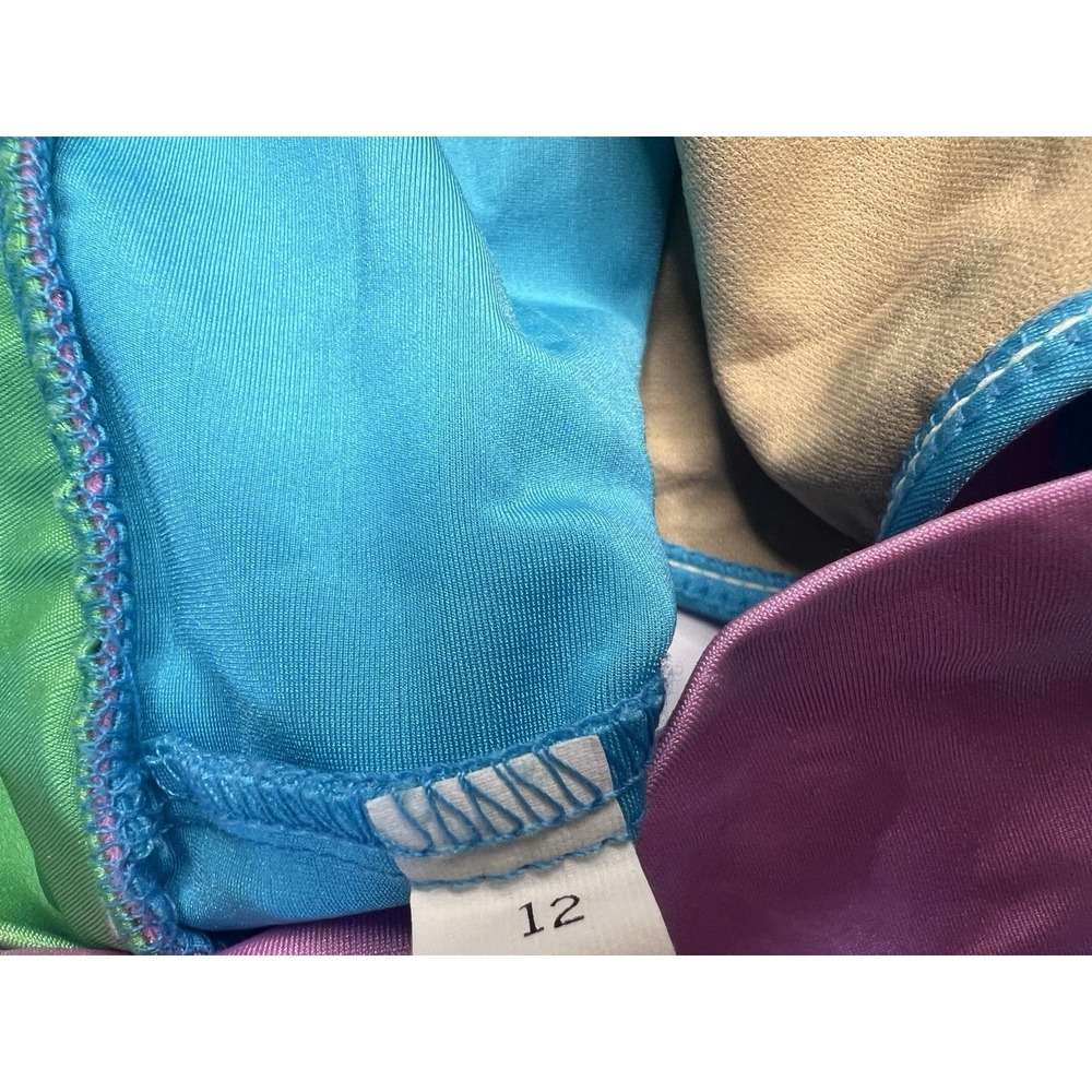 Vtg 80s Cole of California Bikini Women 12 Crossover Bandeau Colorblock Retro - Picture 4 of 10